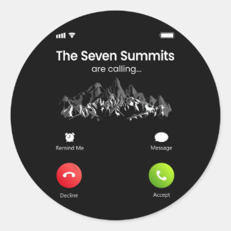Seven Highest Summits Are Calling Funny Climbing H Runder Aufkleber