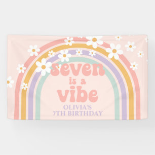 Seven is a Vibe Pastell-Regenbogen 7. Geburtstag Banner