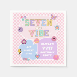 Seven is vibe Preppy Patch 7. Geburtstagsparty Serviette