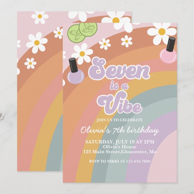 Seven ist ein lebendiger Wellness-Center Rainbow 7 Einladung (Vorne/Hinten)