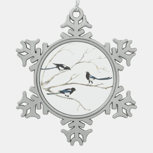 Seven Lugano - The Restaurant Schneeflocken Zinn-Ornament (Vorderseite)