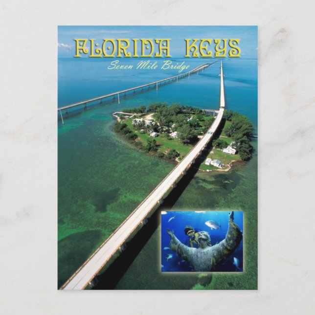 Seven Mile Bridge & Pigeon Key, Florida Keys Postkarte (Vorderseite)