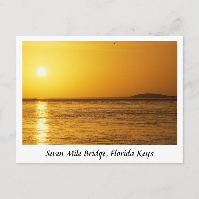 Seven Mile Bridge Sunset, Florida Keys Postkarte (Vorderseite)
