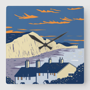 Seven Sisters Quadratische Wanduhr