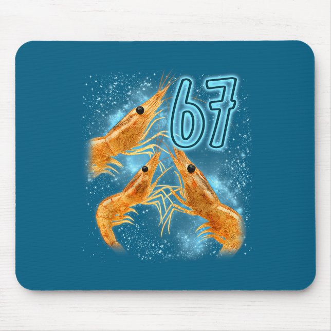 Seven Six Sarcastic Lover Shrimp 67 Seafood Fun Mousepad (Vorne)
