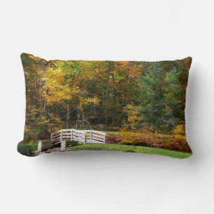 Seven Springs Fall Bridge I Autumn Landscape Lendenkissen