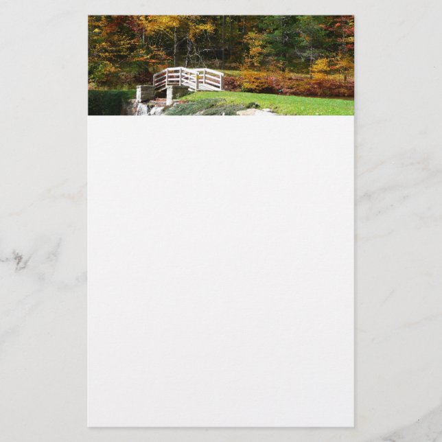 Seven Springs Fall Bridge I Herbst Landschaft Briefpapier (Vorderseite)