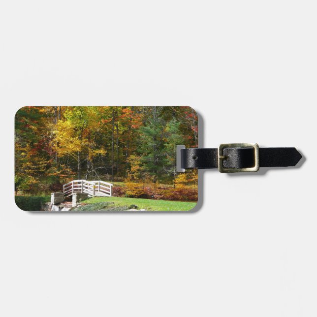 Seven Springs Fall Bridge I Herbst Landschaft Gepäckanhänger (Vorderseite horizontal)