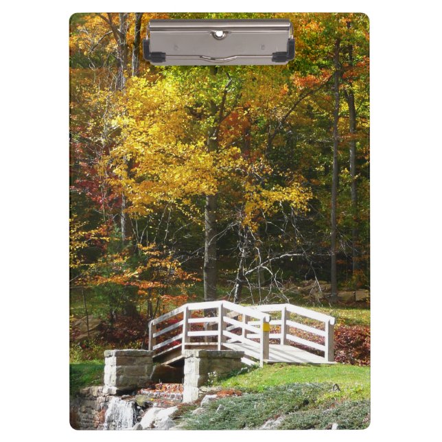 Seven Springs Fall Bridge I Herbst Landschaft Klemmbrett (Vorderseite)