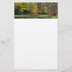 Seven Springs Fall Bridge II Herbstlandschaft Briefpapier