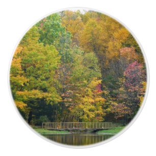 Seven Springs Fall Bridge II Herbstlandschaft Keramikknauf