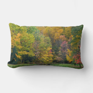 Seven Springs Fall Bridge II Herbstlandschaft Lendenkissen