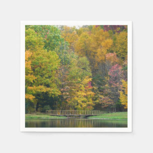 Seven Springs Fall Bridge II Herbstlandschaft Serviette