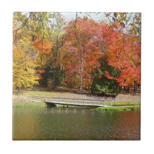 Seven Springs Fall Bridge III Herbstlandschaft Fliese