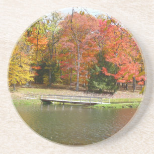 Seven Springs Fall Bridge III Herbstlandschaft Getränkeuntersetzer