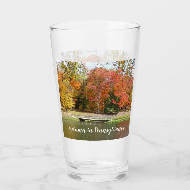 Seven Springs Fall Bridge III Herbstlandschaft Glas (Vorderseite)