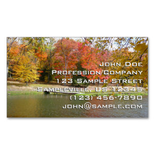 Seven Springs Fall Bridge III Herbstlandschaft Magnetische Visitenkarte