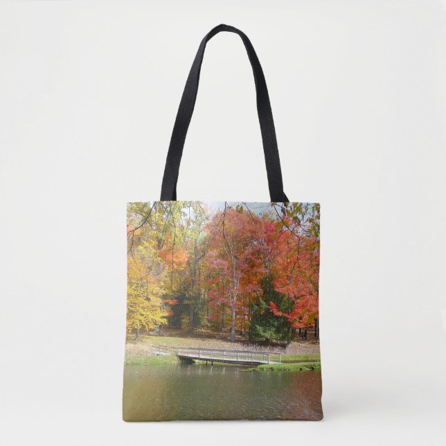 Seven Springs Fall Bridge III Herbstlandschaft Tasche (Vorderseite)