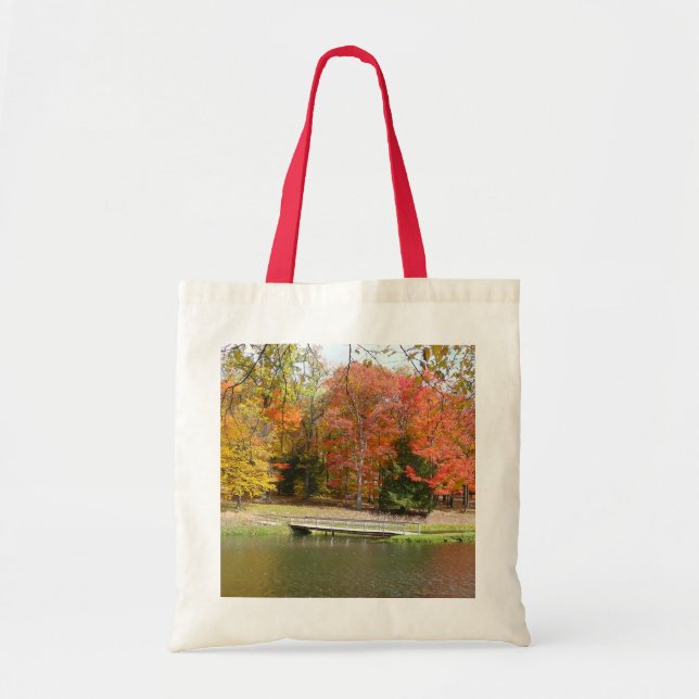 Seven Springs Fall Bridge III Herbstlandschaft Tragetasche (Vorne)