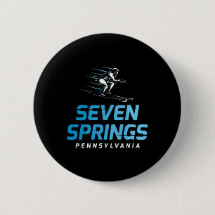 Seven Springs Pennsylvania Skigebiet Retro Skifahr Button