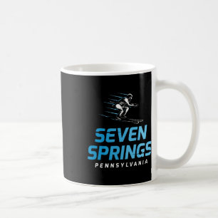 Seven Springs Pennsylvania Skigebiet Retro Skifahr Kaffeetasse