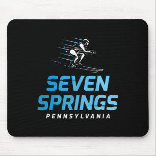 Seven Springs Pennsylvania Skigebiet Retro Skifahr Mousepad