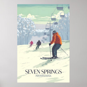Seven Springs Pennsylvania USA Skigebiet Reise Poster