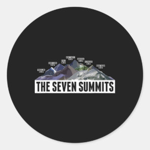 Seven Summits Bergsteigen Klettern Wandern Geschen Runder Aufkleber
