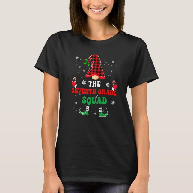 Seventh Grade Squad Teacher Kids Elf Squad Christm T-Shirt (Vorderseite)