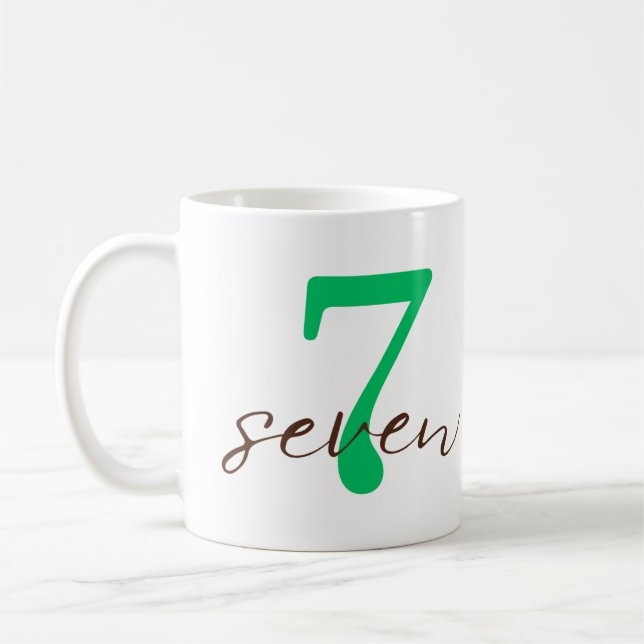 Seventh Year with Personalization Kaffeetasse (Links)