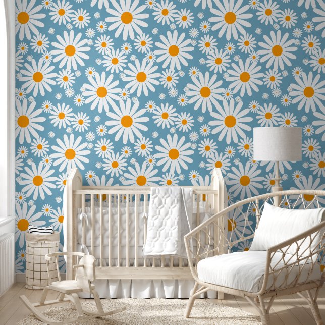 Seventies Daisies Retro-Blume Tapete (Kinder)