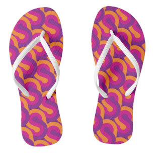 SEVENTIES RETRO PATTERN FLIP FLOPS