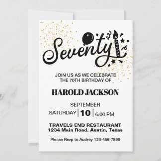 Seventieth Milestone Birthday Einladung