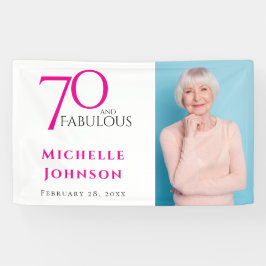 Seventy and Fabulous Minimal Pink 70th Birthday Banner