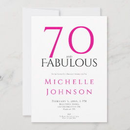 Seventy and Fabulous Minimal Pink 70th Birthday Einladung