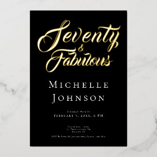 Seventy and Fabulous Minimal Pink 70th Birthday Folieneinladung