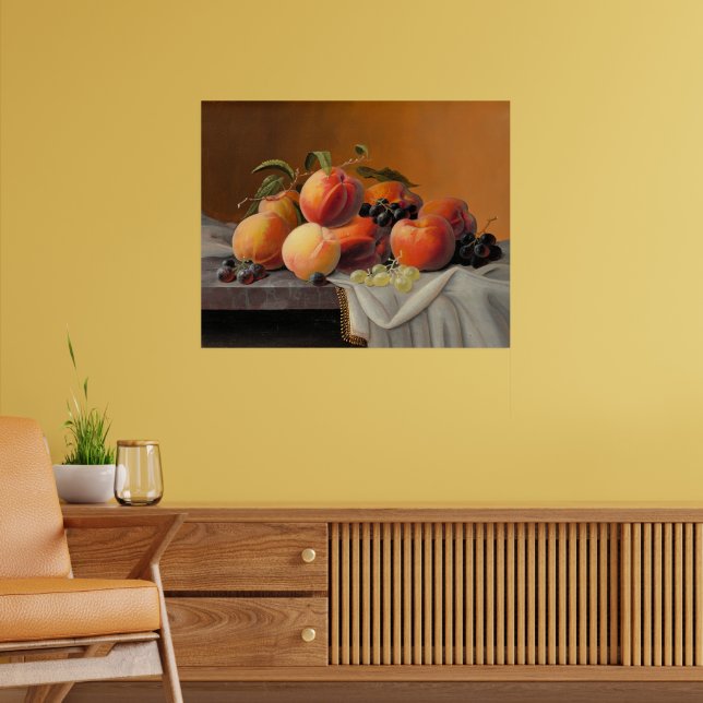 Severin Roesen - Pfirsiche, Trauben, Äpfel Poster (Wohnzimmer 2)
