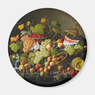 Severin Roesen Reichlich Früchte Stillleben Kunst Magnet