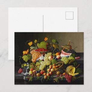 Severin Roesen Überreiches Früchtestillleben Kunst Postkarte
