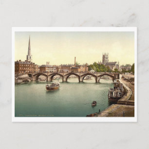 Severn Bridge, Worcester, England Vintag Postkarte