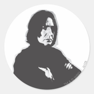 Severus Snape Arms Crossed B-W Runder Aufkleber