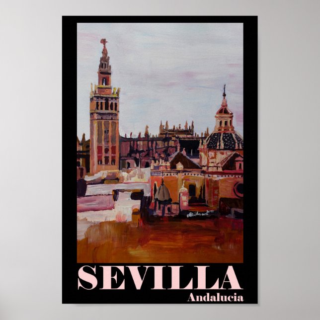 Sevilla Andalucia Spanien Retro Poster (Vorne)