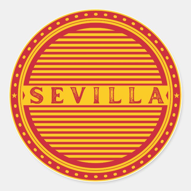 Sevilla City Pride Emblem – Spanish Identity Runder Aufkleber (Vorderseite)