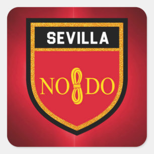 Sevilla Flag Quadratischer Aufkleber