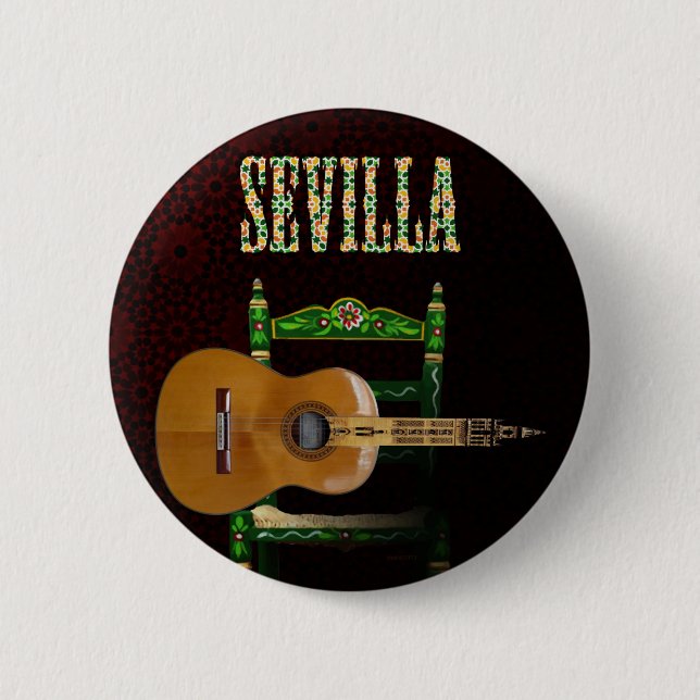 SEVILLA. Flämische Gitarre mit Giralda von Button (Vorderseite)