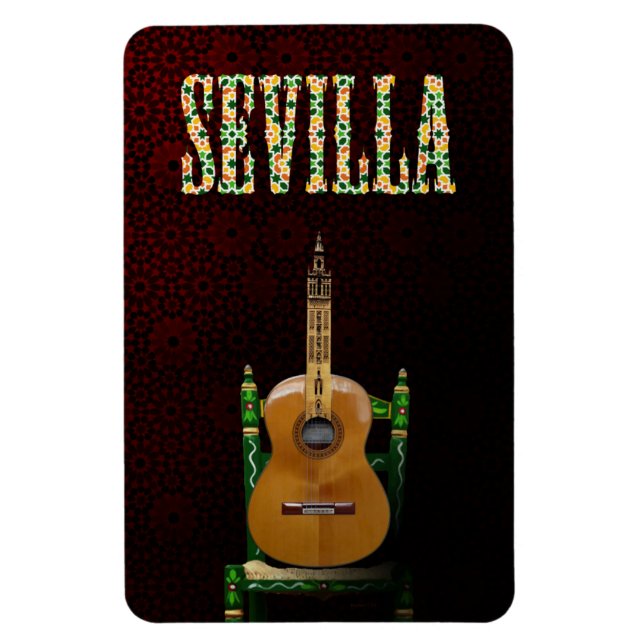 SEVILLA. Flämische Gitarre mit Giralda von Magnet (Vertikal)