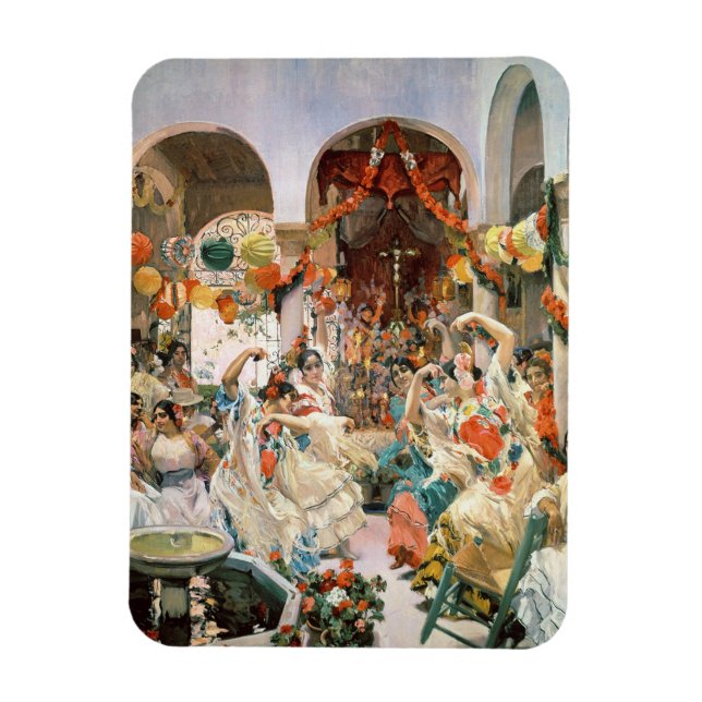 Sevilla (Öl auf Leinwand) Magnet (Vertikal)
