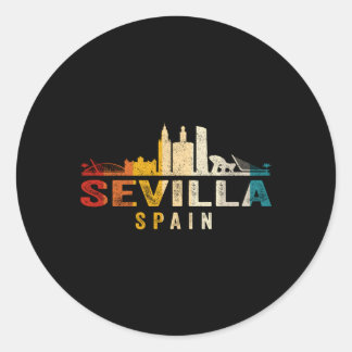 Sevilla Skyline Spanien Runder Aufkleber