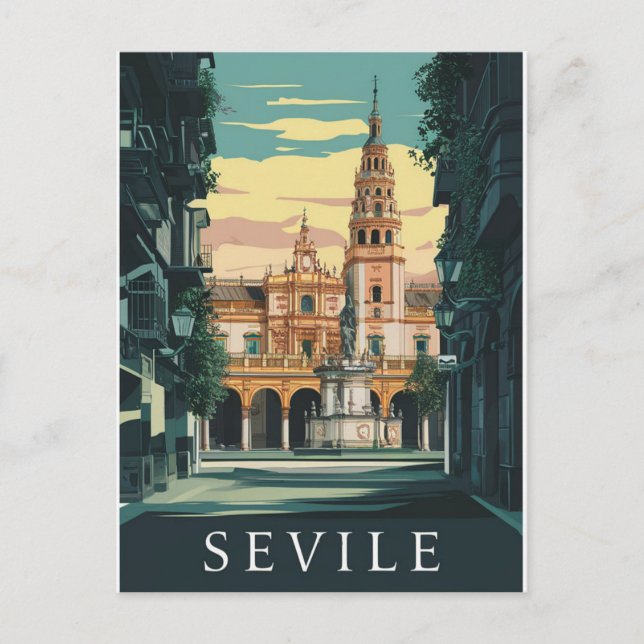 Sevilla Spain Reisen Retro Postkarte (Vorderseite)