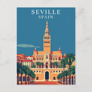 Sevilla, Spanien Andalusien Retro-Reise Kunst Postkarte